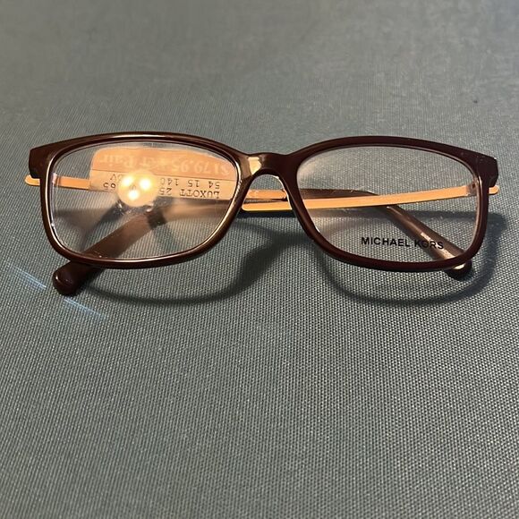NWT 059 beautiful burgundy Michael Kors eyeglasses with rose gold trim - Picture 3 of 4